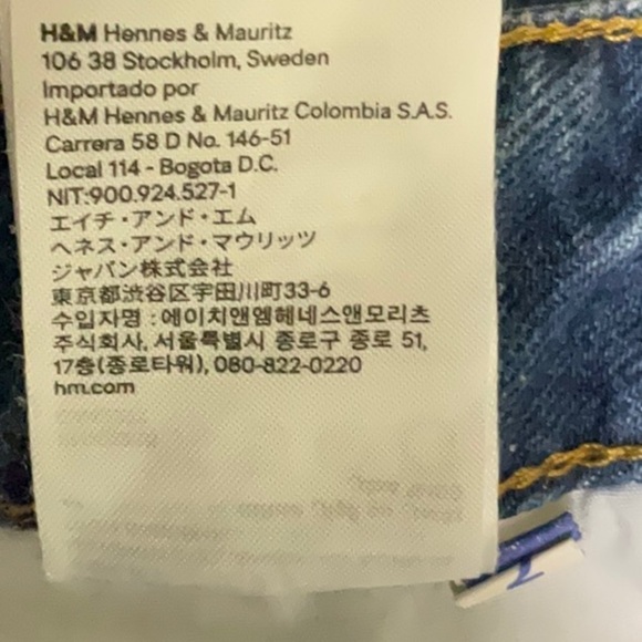 H&M Mini Skirt Womens 2 Distressed Button Fly Blue Denim Raw Hem‎ Retro Grunge - Picture 5 of 12